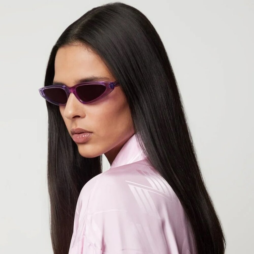 Celine Cl40231i 81y Brand New Sunglasses Transparent Violet Geometric Women